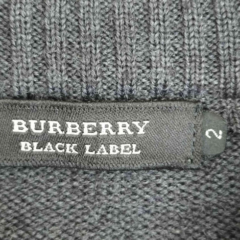 バーバリーブラックレーベル BURBERRY BLACK LABEL 裏地キルティング ドライバーズニット メンズ JPN:2