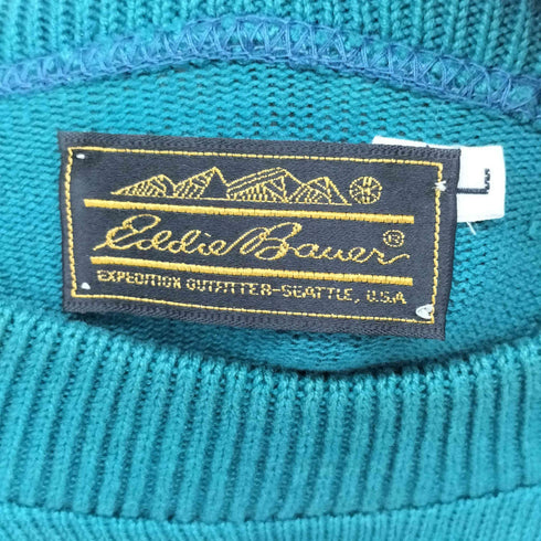 エディーバウアー Eddie Bauer 70-80S 黒タグ前期 プルオーバー ニット メンズ import:L