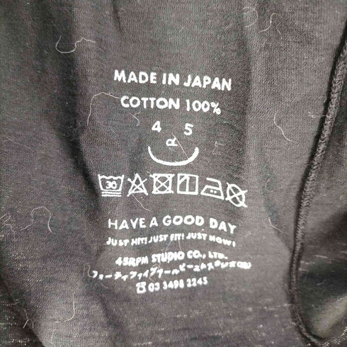 フォーティーファイブアールピーエム 45rpm コットン バックポケット Tシャツ レディース