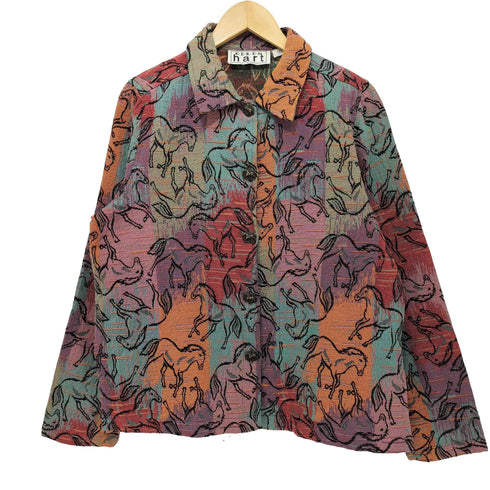 KEREN hart 90-00S ホース柄 ゴブラン織り コットンジャケット メンズ import:M