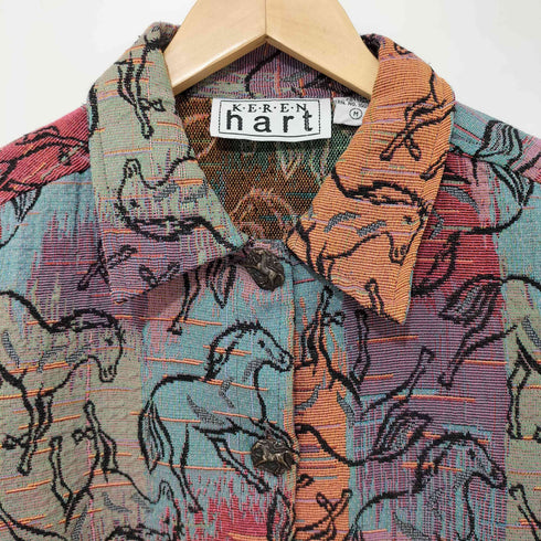 KEREN hart 90-00S ホース柄 ゴブラン織り コットンジャケット メンズ import:M