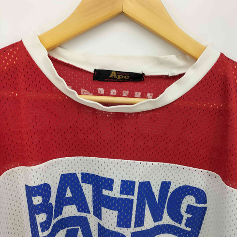 アベイシングエイプ A BATHING APE 90S 初期タグ ロゴプリント メッシュ L/S カットソー メンズ JPN:L