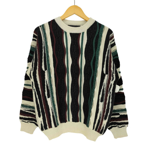 arnaldo bassini ストライプ 3D クルーネックニット メンズ import:L