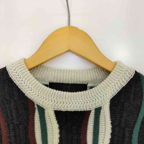arnaldo bassini ストライプ 3D クルーネックニット メンズ import:L