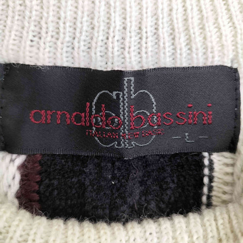 arnaldo bassini ストライプ 3D クルーネックニット メンズ import:L