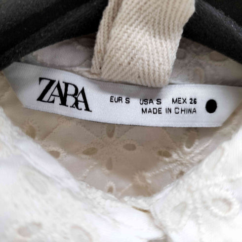 ザラ ZARA カットワーク レース L/S シャツ レディース import:S