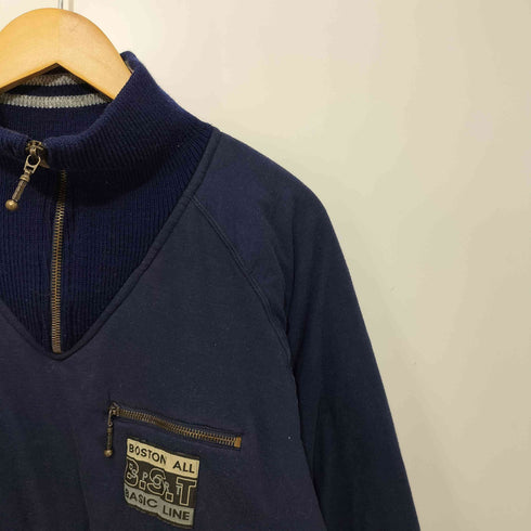 BOSTON 90S ネックニット切替 裏地コットン スウェット メンズ import:L