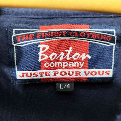 BOSTON 90S ネックニット切替 裏地コットン スウェット メンズ import:L
