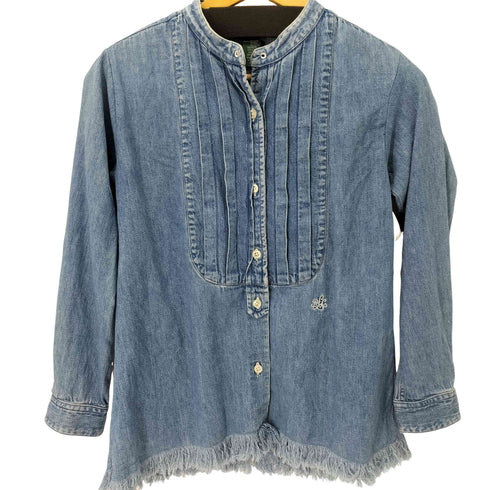 ローレンラルフローレン LAUREN RALPH LAUREN ピンタック フリンジ デニムシャツ レディース import:S