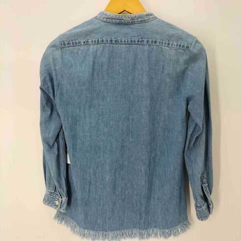 ローレンラルフローレン LAUREN RALPH LAUREN ピンタック フリンジ デニムシャツ レディース import:S