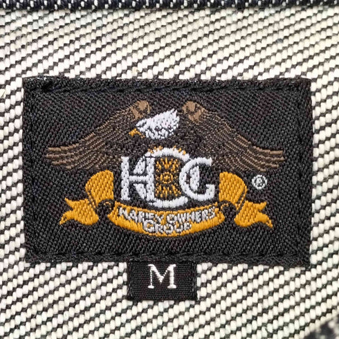 ハーレーダビッドソン HARLEY-DAVIDSON HG HARLEY OWNERS GROUP デニム地 シングルライダースジャケット メンズ M