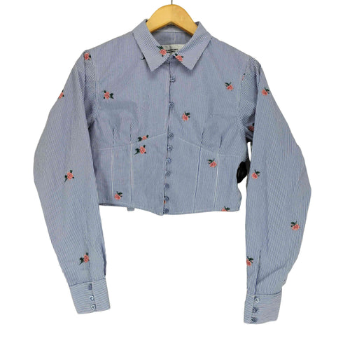 ジョンメイソンスミス JOHN MASON SMITH 25SS FLOWER EMBROIDERY SHORT SHAPE SHIRT レディース JPN:38