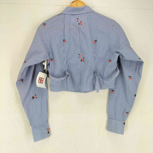 ジョンメイソンスミス JOHN MASON SMITH 25SS FLOWER EMBROIDERY SHORT SHAPE SHIRT レディース JPN:38