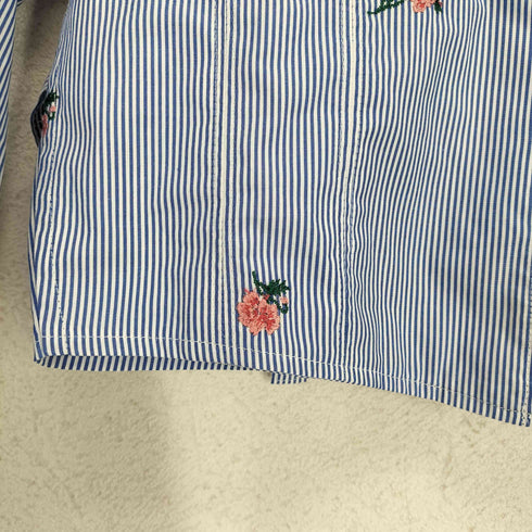 ジョンメイソンスミス JOHN MASON SMITH 25SS FLOWER EMBROIDERY SHORT SHAPE SHIRT レディース JPN:38