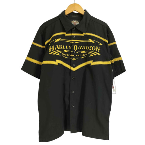 ハーレーダビッドソン HARLEY-DAVIDSON 両面刺繍 ワークシャツ メンズ M
