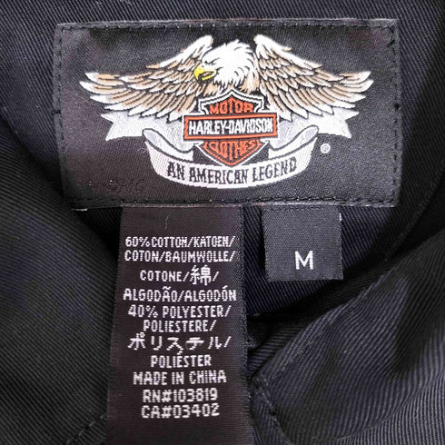 ハーレーダビッドソン HARLEY-DAVIDSON 両面刺繍 ワークシャツ メンズ M