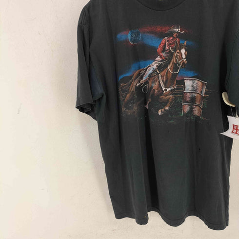 カウボーイプリント クルーネックTシャツ メンズ import:XL