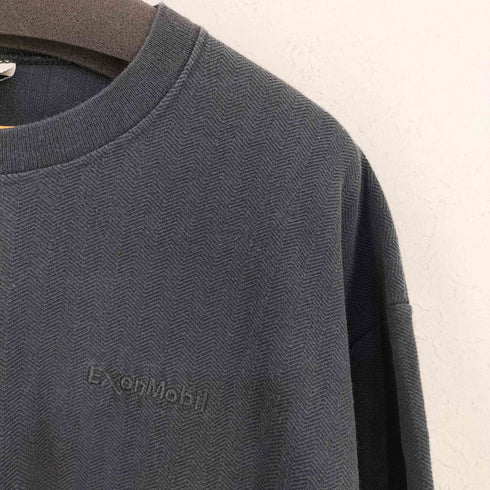 カルクルー Cal Cru USA製 EXONMOBIL ヘリンボーン クルーネックTシャツ メンズ import:L