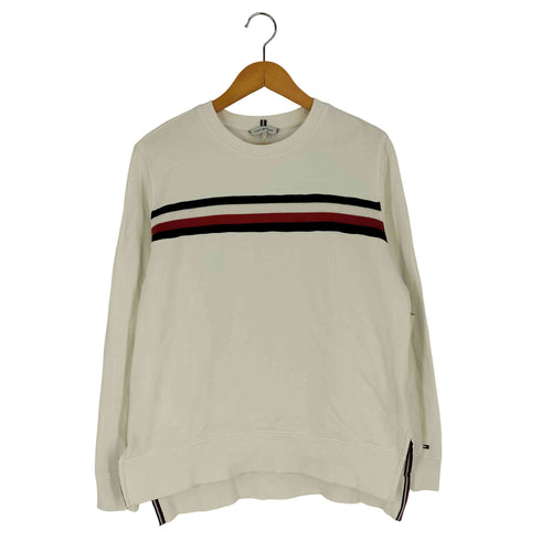 トミーヒルフィガー TOMMY HILFIGER サイドスリット ボーダー クルーネックスウェット メンズ import:M