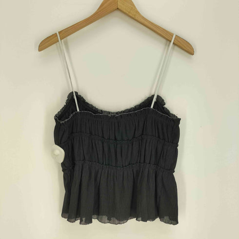 ザラ ZARA プリーツ ギャザー リボン キャミソール トップス レディース import:M