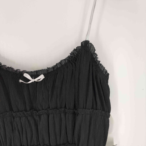 ザラ ZARA プリーツ ギャザー リボン キャミソール トップス レディース import:M