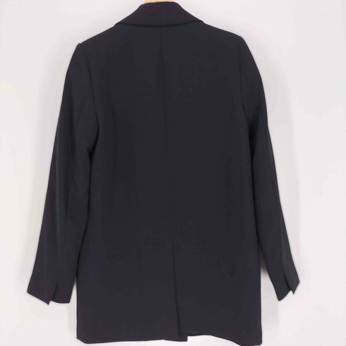 ザラ ZARA ピークドラペル ダブル ブレスト ポリ ロング テーラード ジャケット レディース import:XS