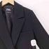 ザラ ZARA ピークドラペル ダブル ブレスト ポリ ロング テーラード ジャケット レディース import:XS