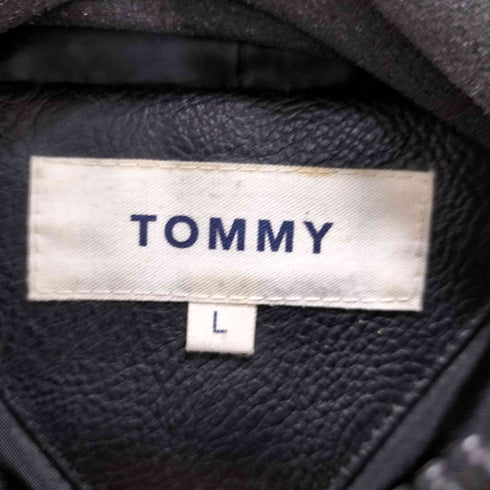 トミー TOMMY フェイクレザー切替スエードフルジップパーカー メンズ import:L