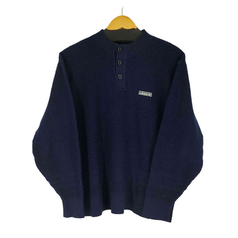 アディダス adidas 70-80S 西ドイツ製 デサント ヘンリーネック ニット メンズ JPN:L