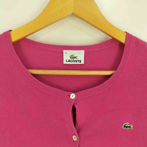 ラコステ LACOSTE ロゴワッペン コットンカーディガン レディース 42