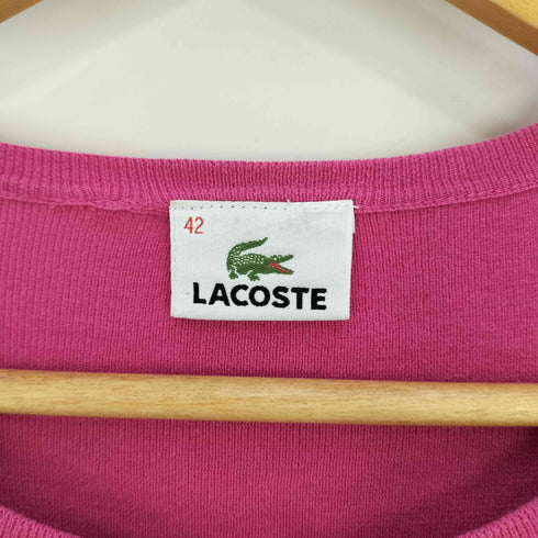 ラコステ LACOSTE ロゴワッペン コットンカーディガン レディース 42