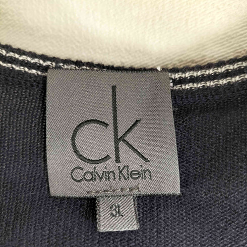 カルバンクライン CALVIN KLEIN ヘンリーネック レーヨン混 セーター 薄手 メンズ 3L