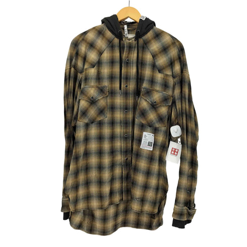 メゾンミハラヤスヒロ Maison MIHARA YASUHIRO Hoodie Combine Checkered Shirt メンズ JPN:46