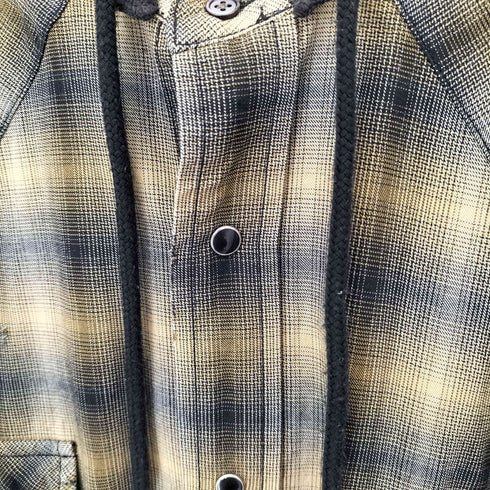 メゾンミハラヤスヒロ Maison MIHARA YASUHIRO Hoodie Combine Checkered Shirt メンズ JPN:46