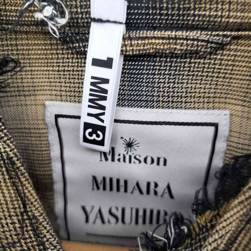 メゾンミハラヤスヒロ Maison MIHARA YASUHIRO Hoodie Combine Checkered Shirt メンズ JPN:46