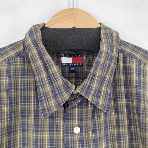 トミーヒルフィガー TOMMY HILFIGER 90s S/S チェックシャツ メンズ JPN:XXL