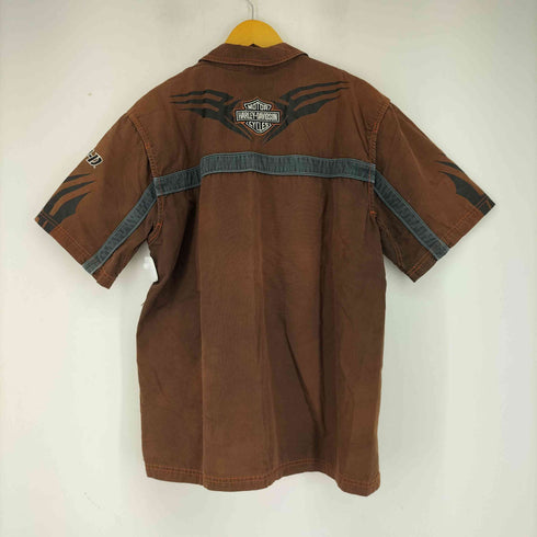 ハーレーダビッドソン HARLEY-DAVIDSON ワッペン刺繍 S/S ワークシャツ メンズ JPN:L