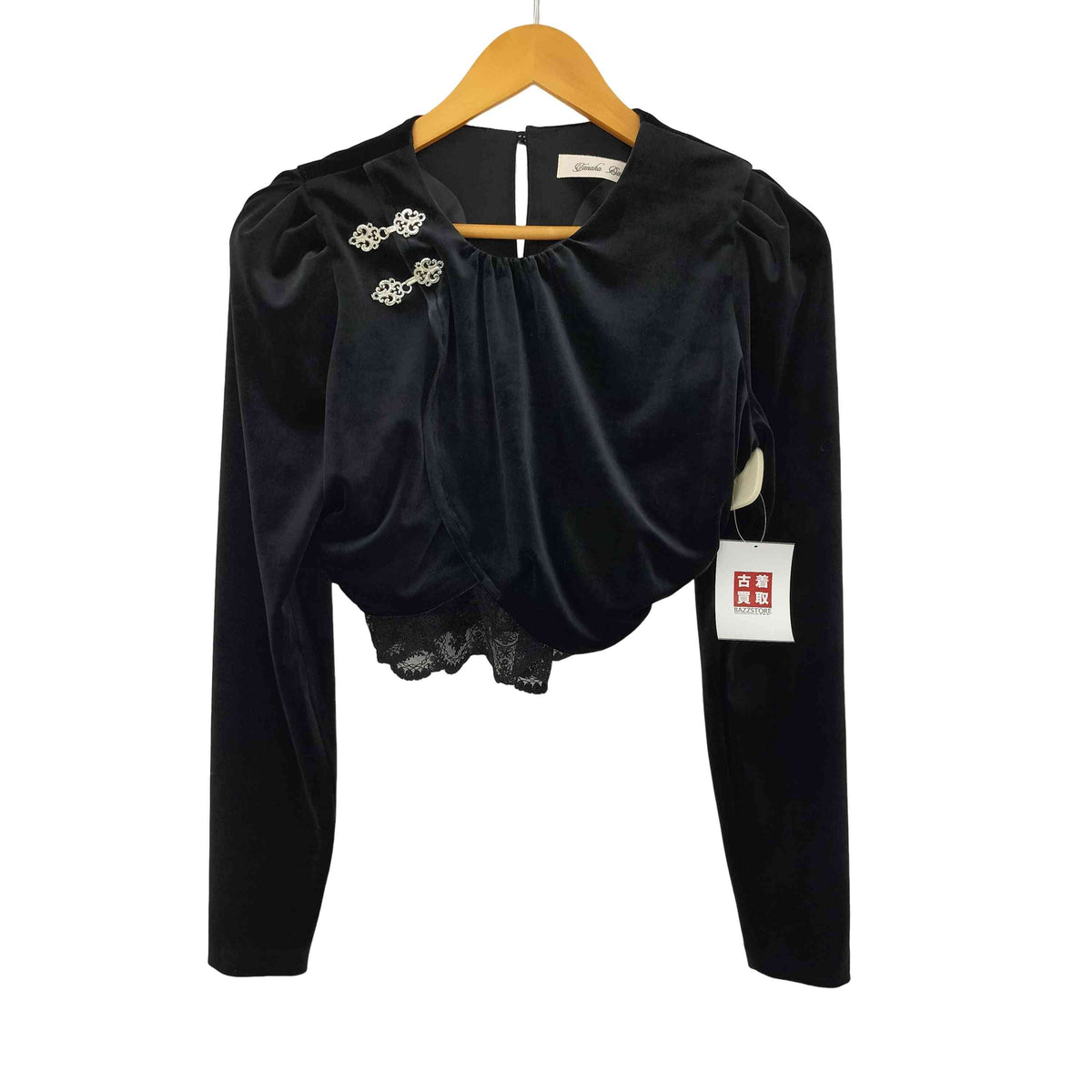 tanakadaisuke 25SS gather neck velour tops Black レディース FREE