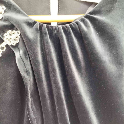 tanakadaisuke 25SS gather neck velour tops Black レディース FREE