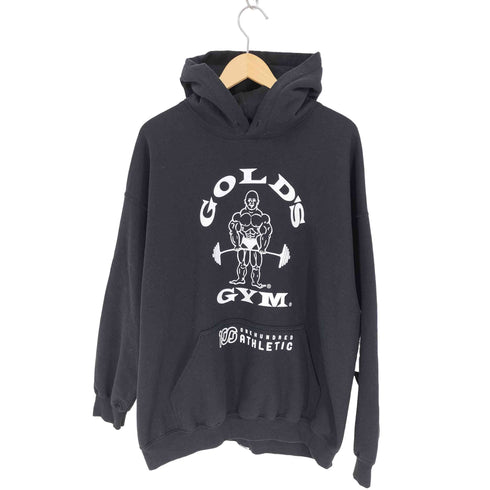 100 ONEHUNDRED ATHLETIC ボディ GOLDS GYM イラスト プリント プルオーバー パーカー メンズ import:XL