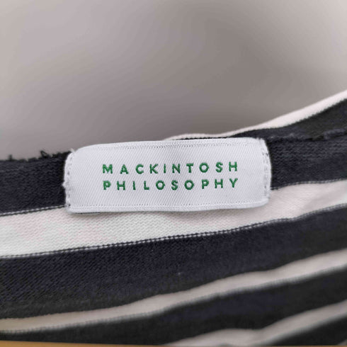 マッキントッシュフィロソフィー MACKINTOSH PHILOSOPHY ロゴ 刺繍 ワッペン ステッチ ポケット ボーダー ボートネック ミニ ワンピース レディース 2