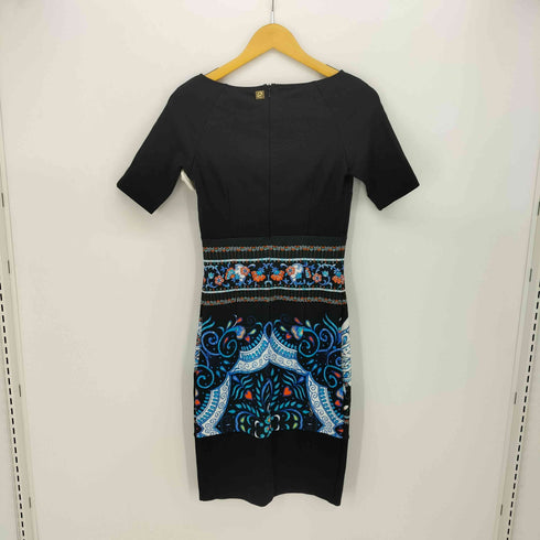 ロベルトカヴァリ roberto cavalli 総柄 素材切替 S/S ワンピース レディース