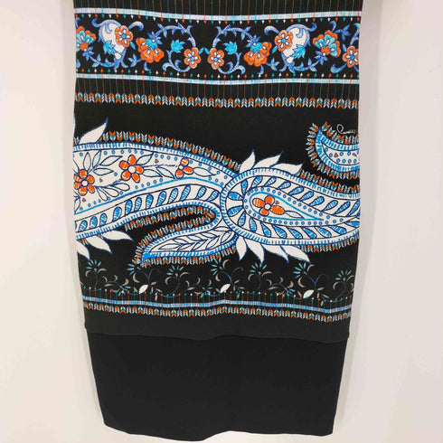 ロベルトカヴァリ roberto cavalli 総柄 素材切替 S/S ワンピース レディース