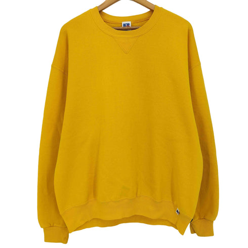 ラッセルアスレチック RUSSELL ATHLETIC 90s USA製 ブランク 無地 クルーネックスウェット メンズ import:XXL