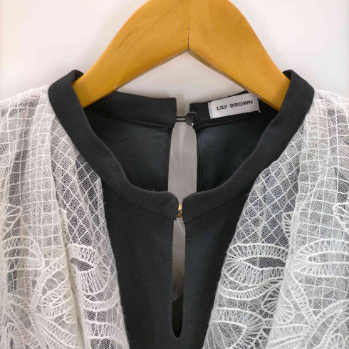 リリーブラウン Lily Brown Embroideryレースカラーワンピース レディース 0