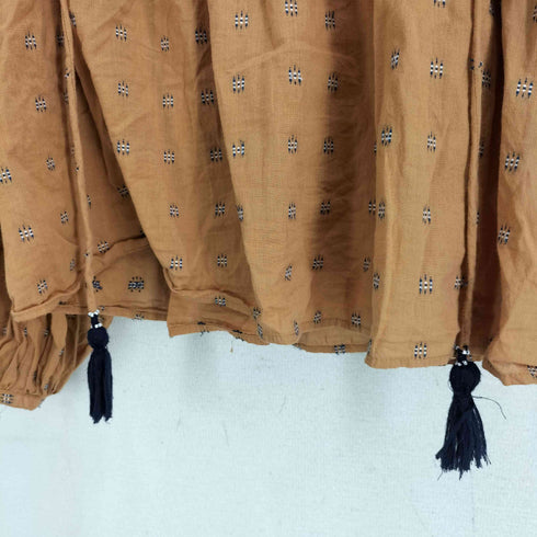 ザラ ZARA 刺繍 総柄 パフスリーブブラウス レディース USA M