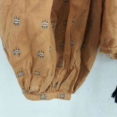 ザラ ZARA 刺繍 総柄 パフスリーブブラウス レディース USA M