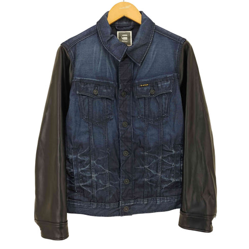 ジースターロー G-STAR RAW Slim Tailor Leather Sleeve Jacket フェイク レザー スリーブ デニム ジャケット メンズ import:M