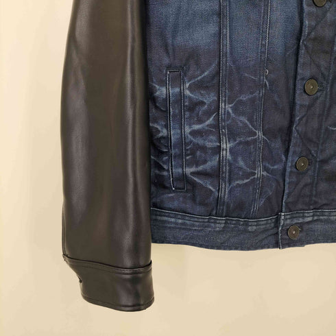 ジースターロー G-STAR RAW Slim Tailor Leather Sleeve Jacket フェイク レザー スリーブ デニム ジャケット メンズ import:M