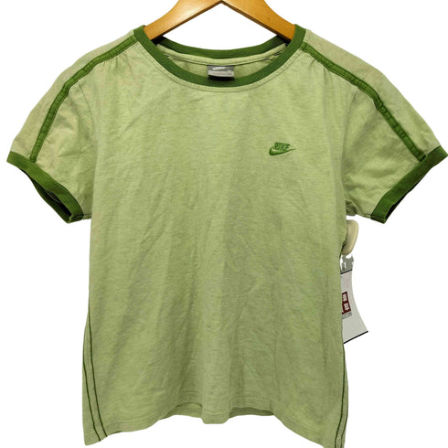 ナイキ NIKE 00s Y2K 短丈ワンポイントスウッシュ リンガーTEE レディース L
